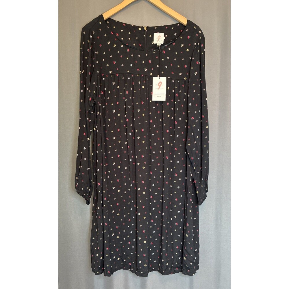 The Nines By Hatch Midi Maternity Shift Dress 2XL XXL Black Ditsy Floral Cottage